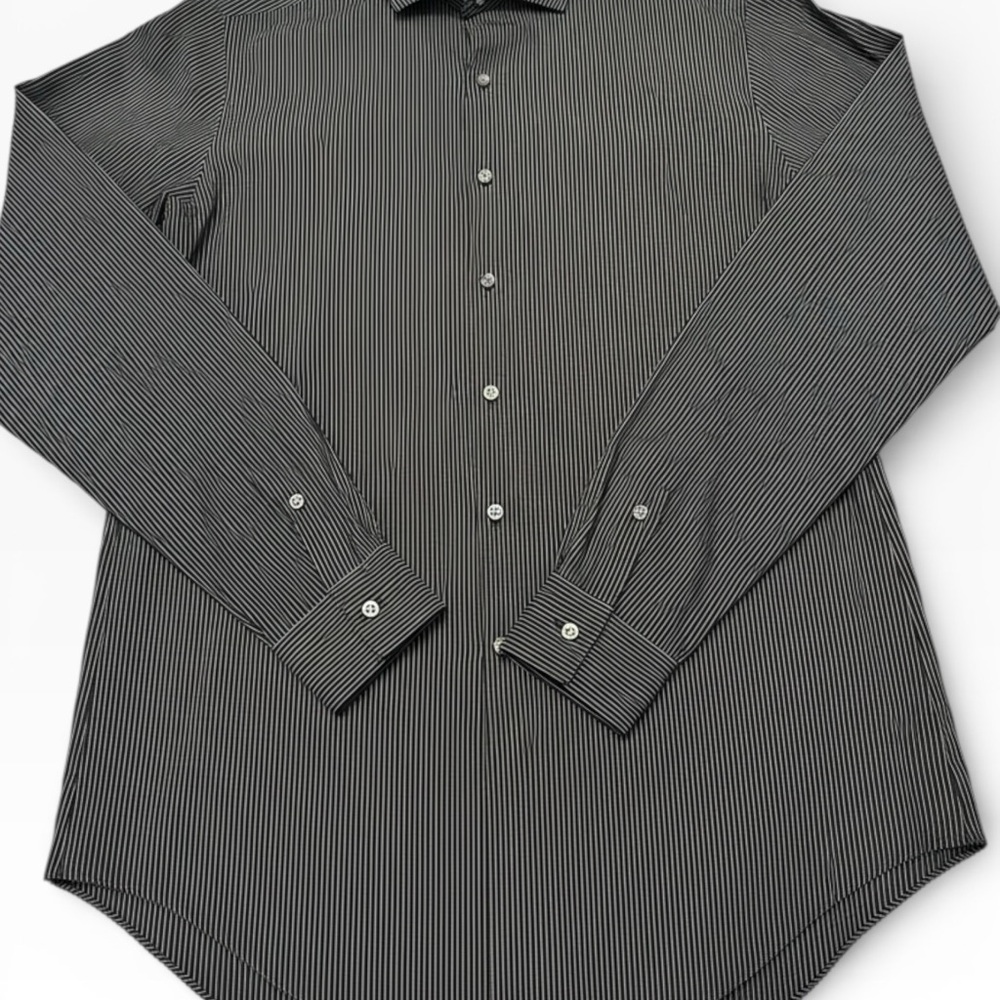 Van Heusen Black and White Striped Dress Shirt